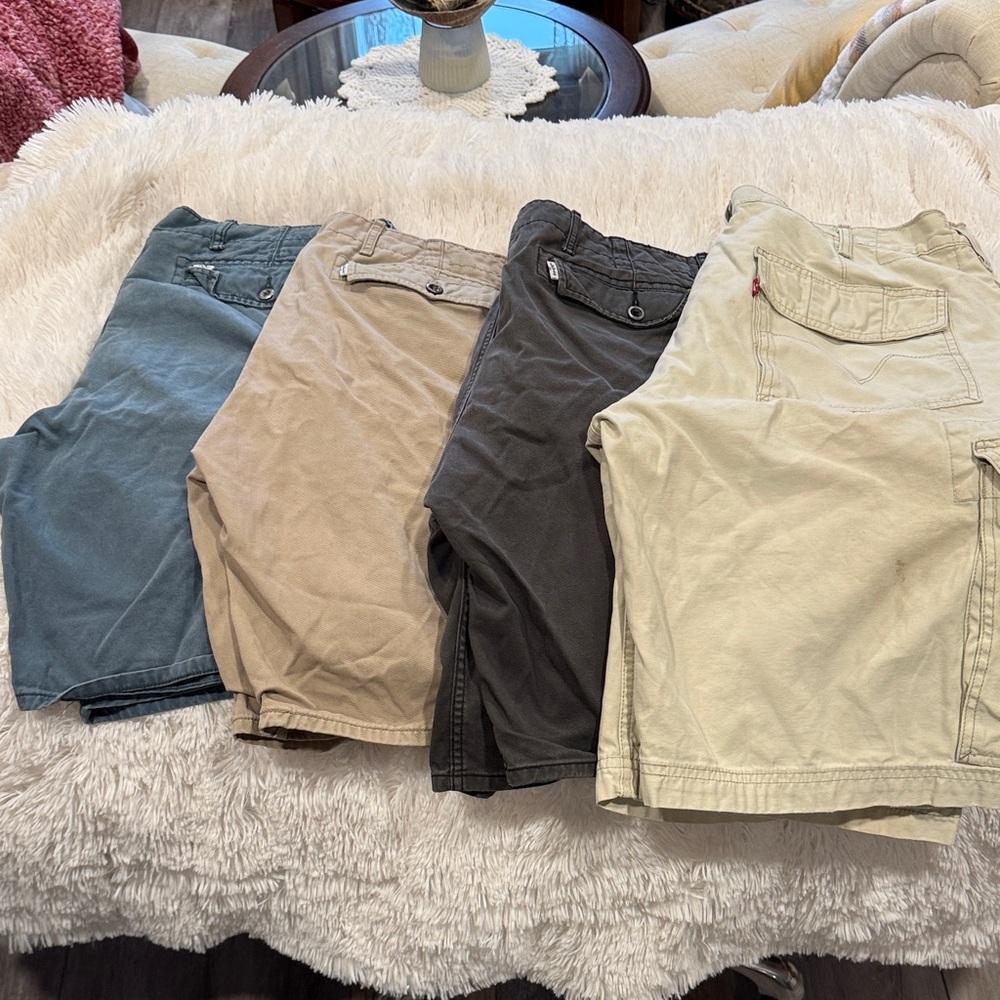 Levi's Men's Cargo Shorts - Blue, Tan, Gray, Cream
